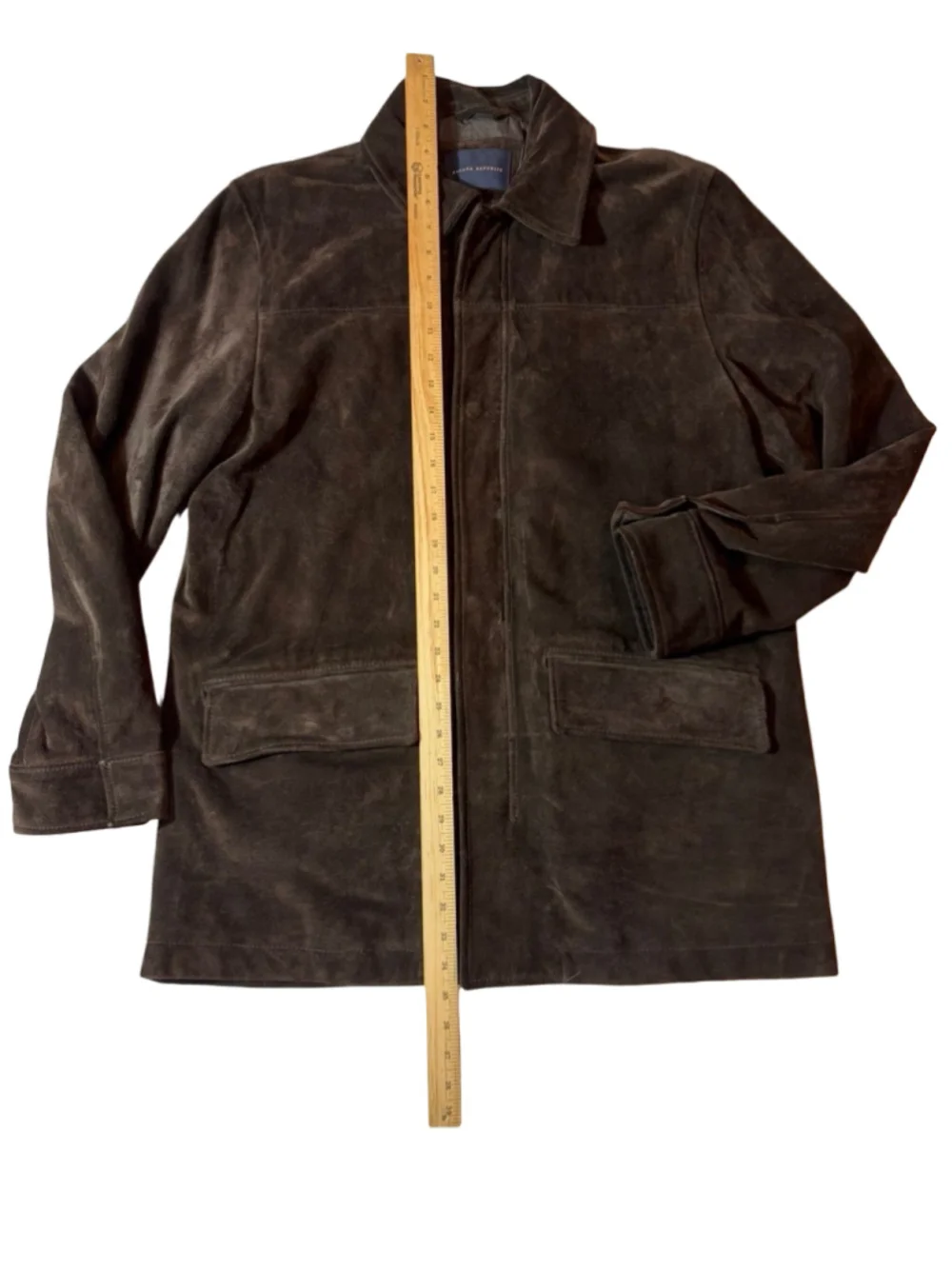 Banana Republic Brown Genuine Suede Leather Car Coat Jacket Men’s Large
